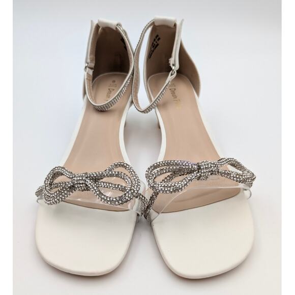 Dream Pairs Girls Ankle Strap Low Heel Sandals Bow Flower Size US6M EU38.5 - Picture 2 of 11
